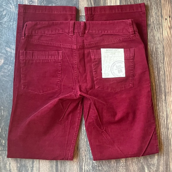 NWT J.Crew Factory Bootcut Stretch Vintage Cords 
Dark Red (8R) - Picture 5 of 6